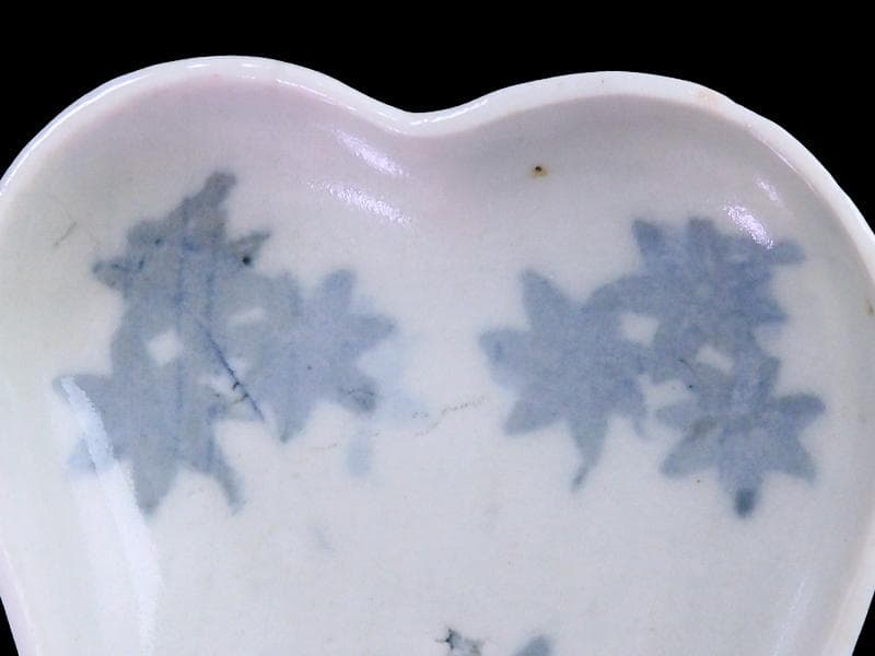 古伊万里 コンニャク印判 紅葉の図 糸巻形変形皿 江戸期 B008AS-CXeの