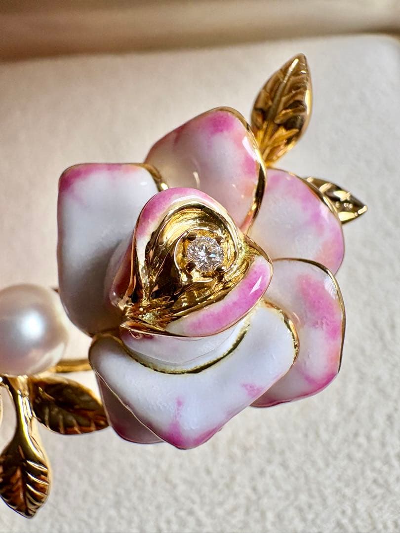 稀少 ミキモト プリンセスグレースコレクション ブローチ K18 パール