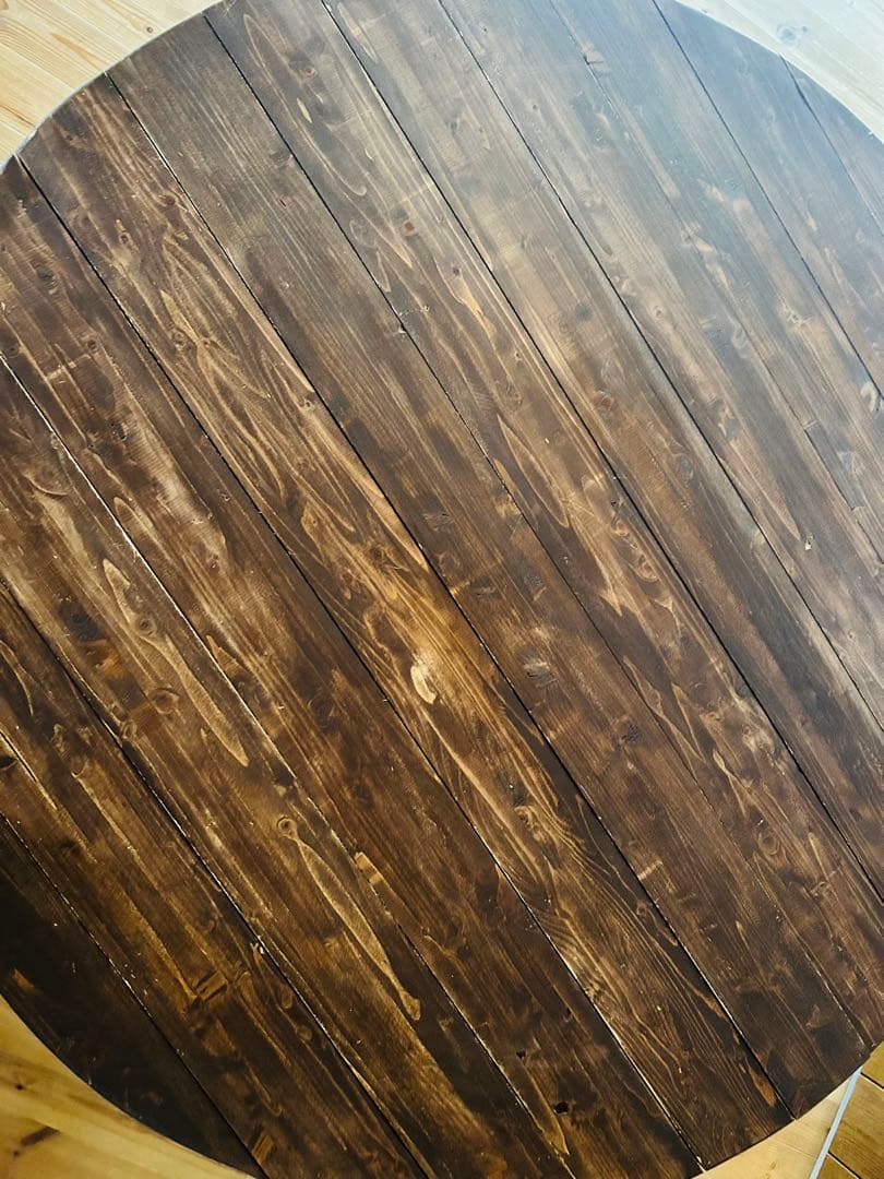 ダイニングテーブル　丸型　4人掛け　北欧風　古材　アンティーク　木製