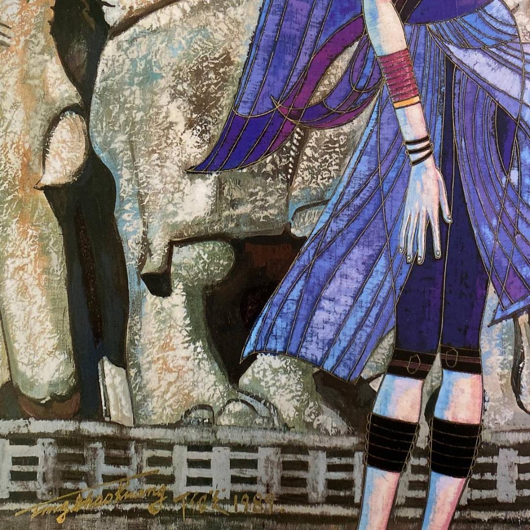 丁紹光、『黄金時代』、希少画集画、ティンシャオカン、新品額・額装付