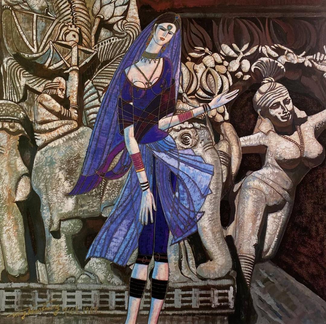 丁紹光、『黄金時代』、希少画集画、ティンシャオカン、新品額・額装付