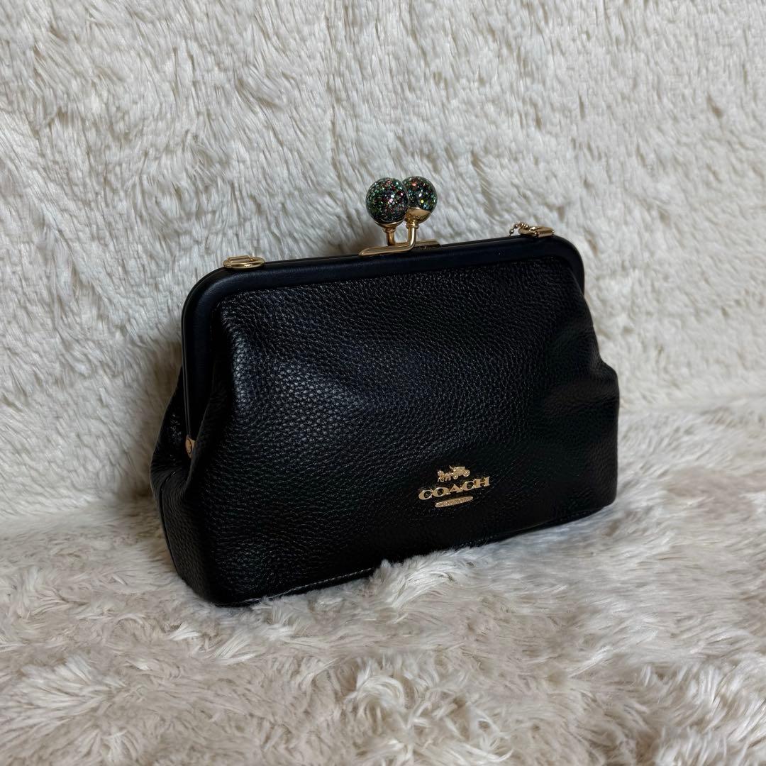 COACH コーチ キスロック がま口 チェーン ショルダーバッグ c1451