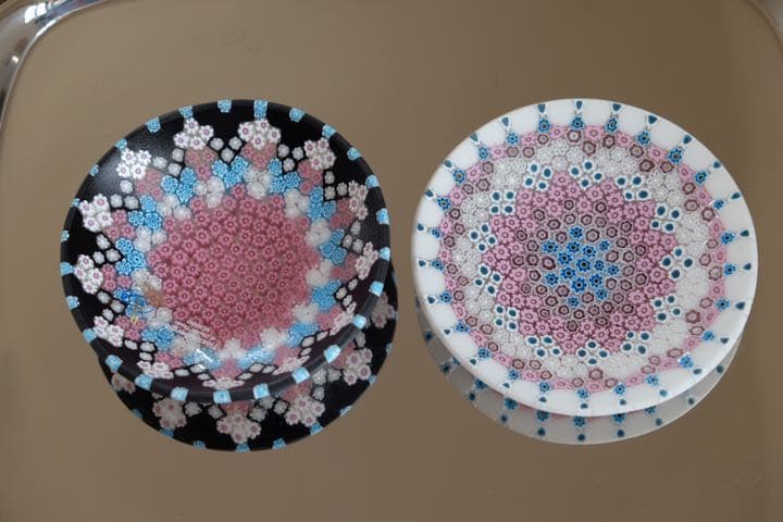 ベネチアンガラス ミルフィオリ プレート ムリーネ 作家 潮工房 江波冨士子