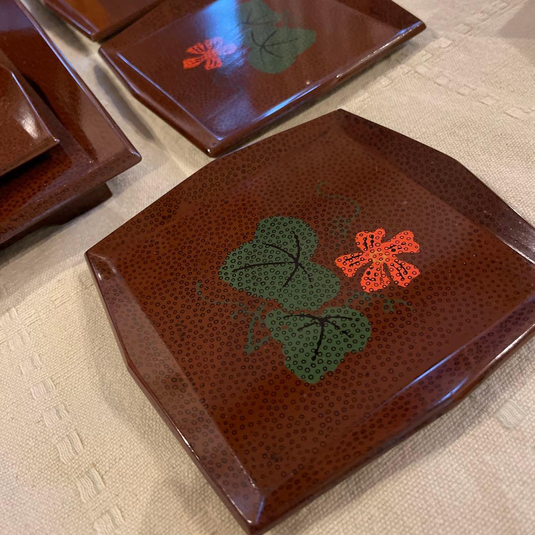 未使用　津軽塗り　菓子器セット　昭和初期