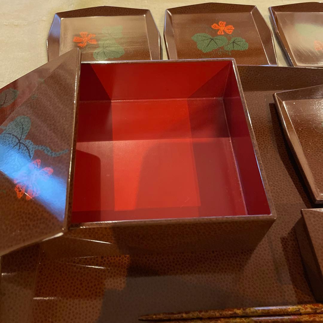 未使用　津軽塗り　菓子器セット　昭和初期