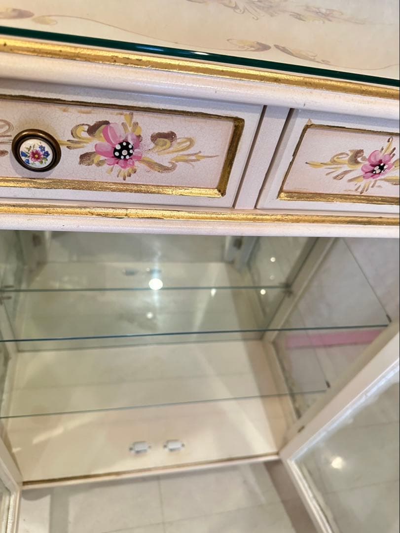 mayumi様専用】ロココ調 ガラスキャビネット猫脚 家具 お姫様 ローラアシ