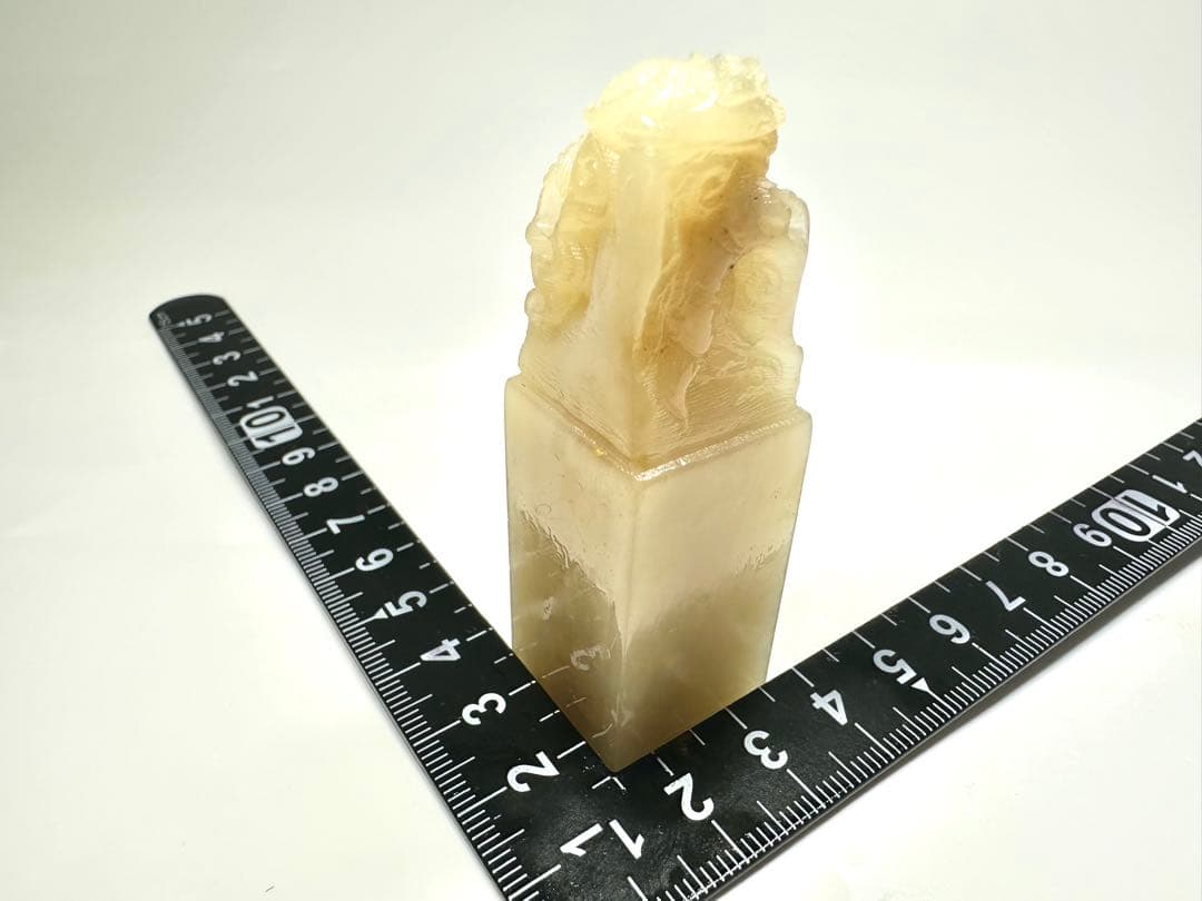 遊龍戯珠】 龍 竜 古獣 美品 高級印材 篆刻 印石 ラオス印