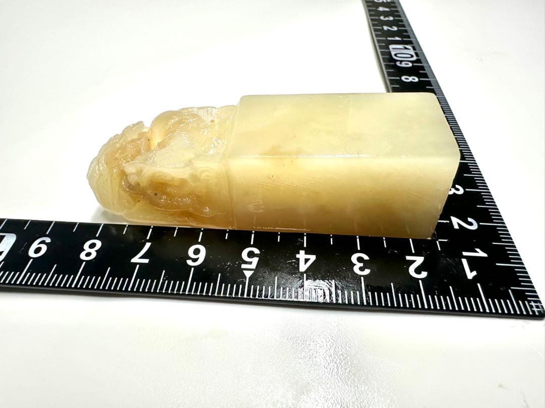 遊龍戯珠】 龍 竜 古獣 美品 高級印材 篆刻 印石 ラオス印