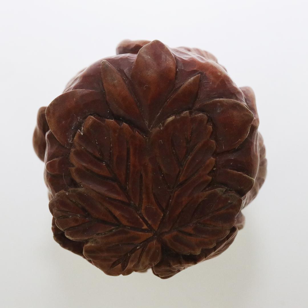 木彫 木前 造 黄楊木 茶巾筒 籠形 煎茶道具