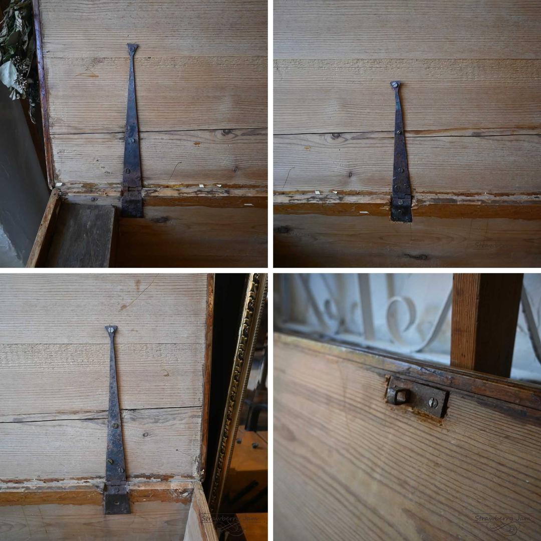 IFU-410 英国アンティーク パインチェスト 収納 リネンボックス テーブル