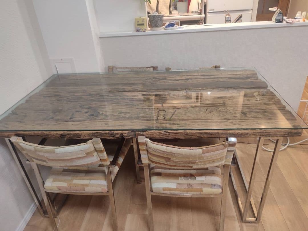 【大阪市内引取限定】 ASPLUND 古材ダイニングテーブル＋椅子3脚