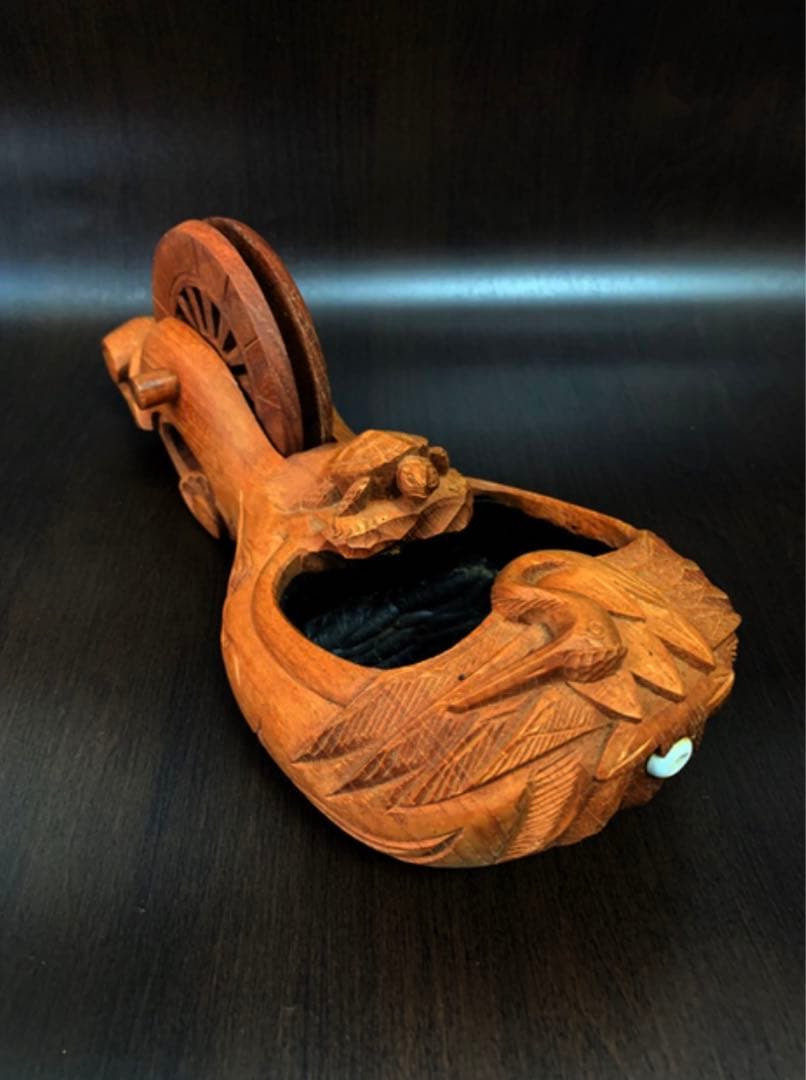 《高級！！美品》《送料無料》☆ 墨静 上鶴亀 手彫り墨壷　縁起物♪ ☆