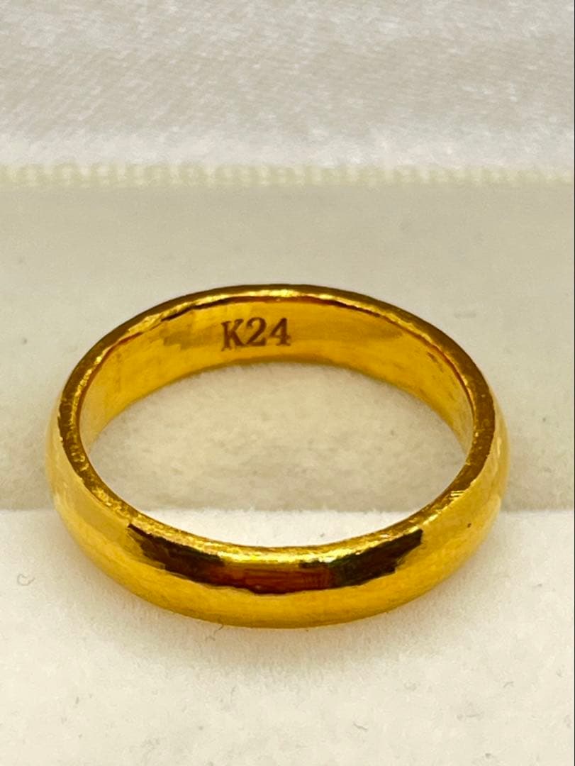 K24 純金 甲丸リング 5.46g指輪 リング 刻印あり ハンドメイド - メルカリ