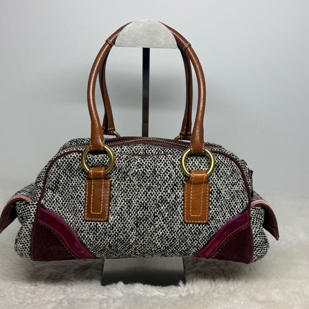 ✨️極美品✨️コーチ スエード ソーホー ターンロック ハンドバッグ ツイード 金具