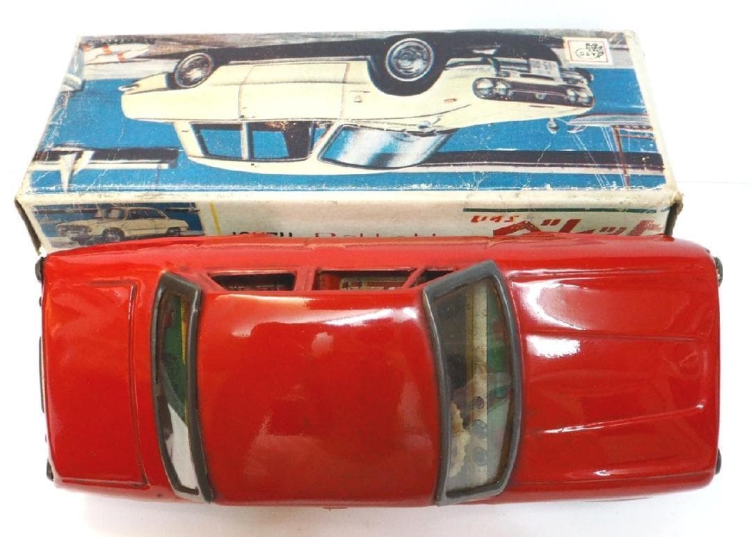 旭玩具【イスズ ベレット赤】ブリキtin toy carミニチュア自動車【箱付】