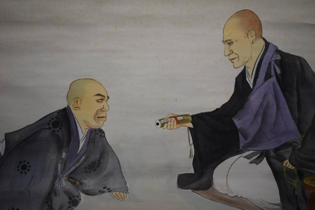 真作/観風/親鸞聖人/鬼/観音/人物/大幅/布袋屋掛軸HK-63