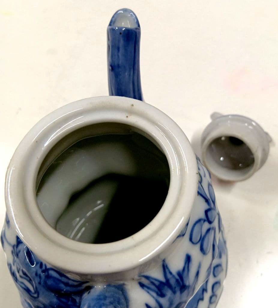 中国「雍正年製」染付龍紋水差し