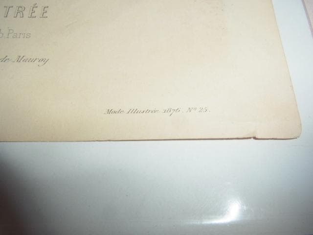 1876年銅版画◇フランス ファッション誌『ラ・モード・イリュストレ』No.25