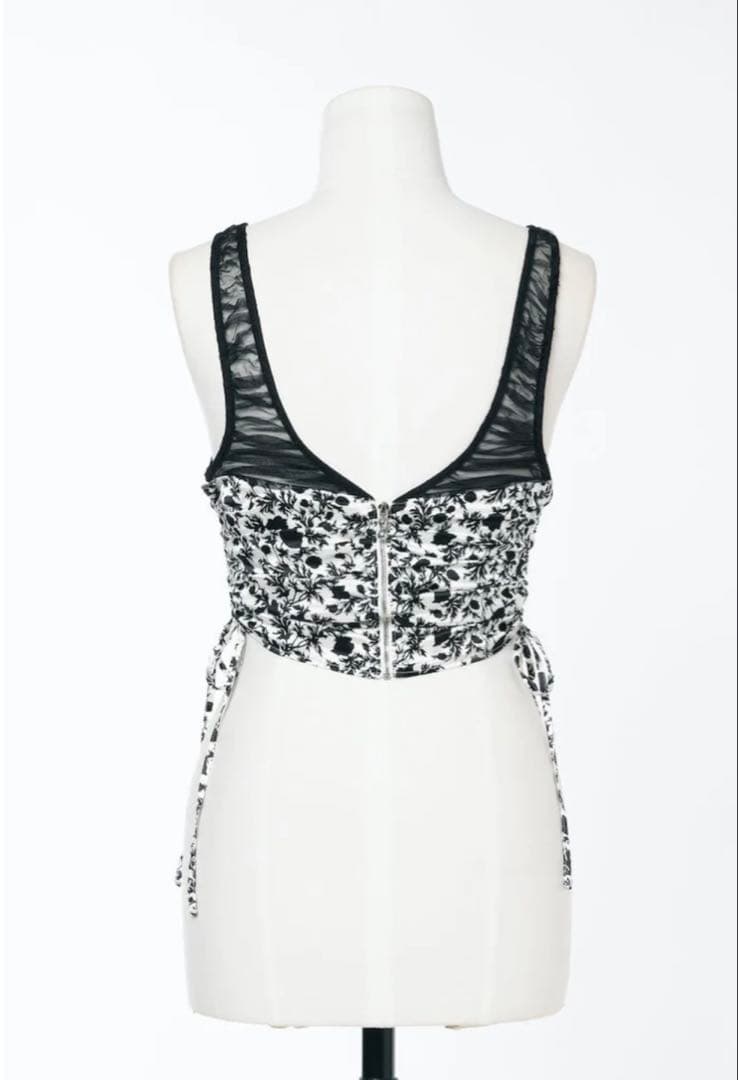 トップス FETICO FLOWER PRINT GATHERED TOP