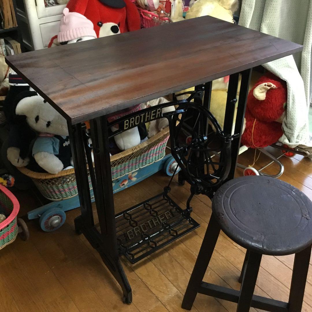 ※アンティーク※BROTHER 足踏みミシン脚のテーブル　アイアン　No.2 アンティーク※BROTHER 足踏みミシン脚のテーブル アイアン No.2