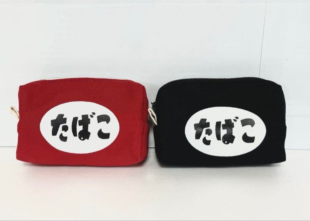 昭和レトロ看板BOX ポーチ 赤黒セット★iQOSケース・タバコケース32