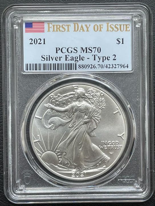専用イーグル銀貨2021年PCGS MS70first day of issue L108748318