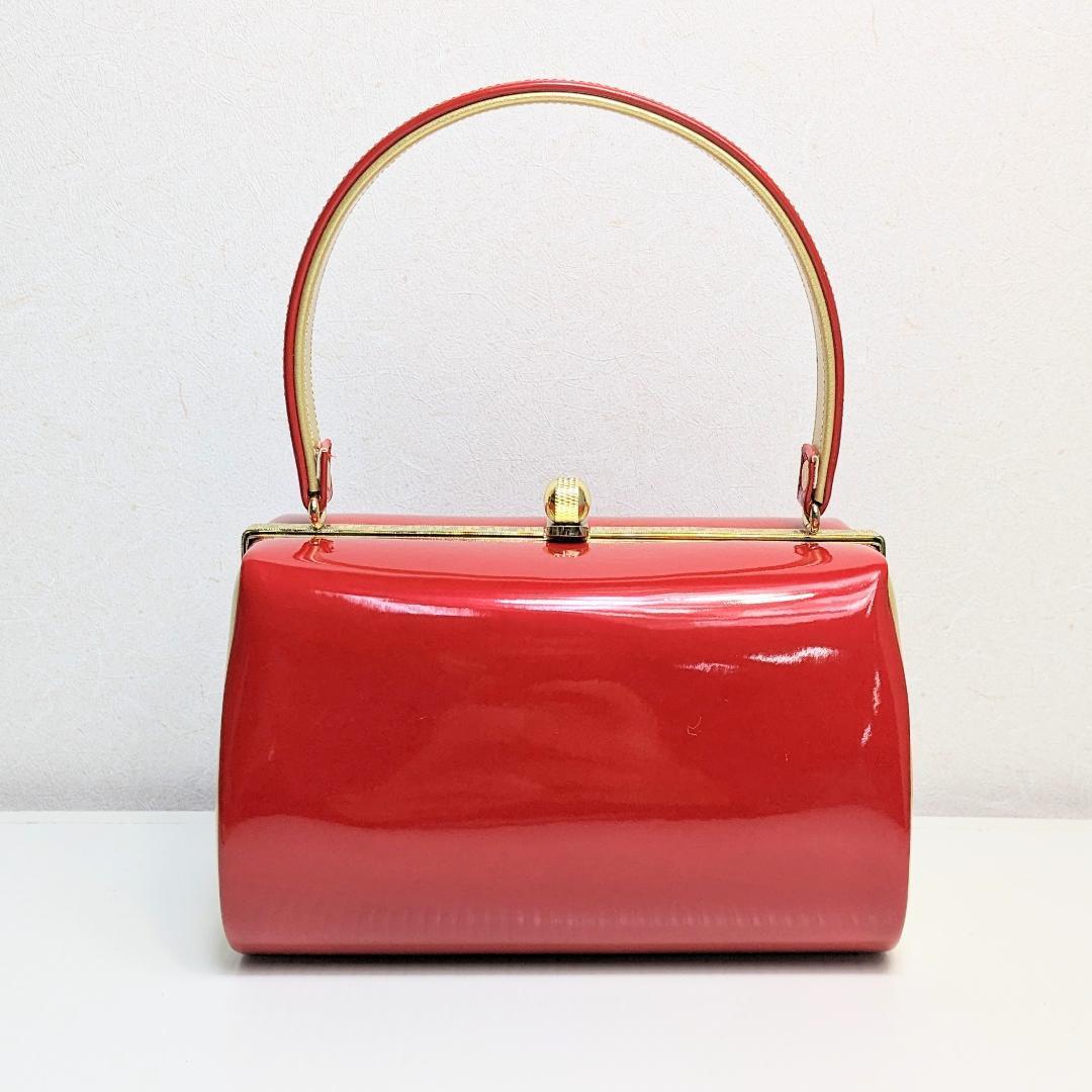 和装 草履 バッグ セット エナメル 赤 金 ゴールド フリーサイズ w56-1