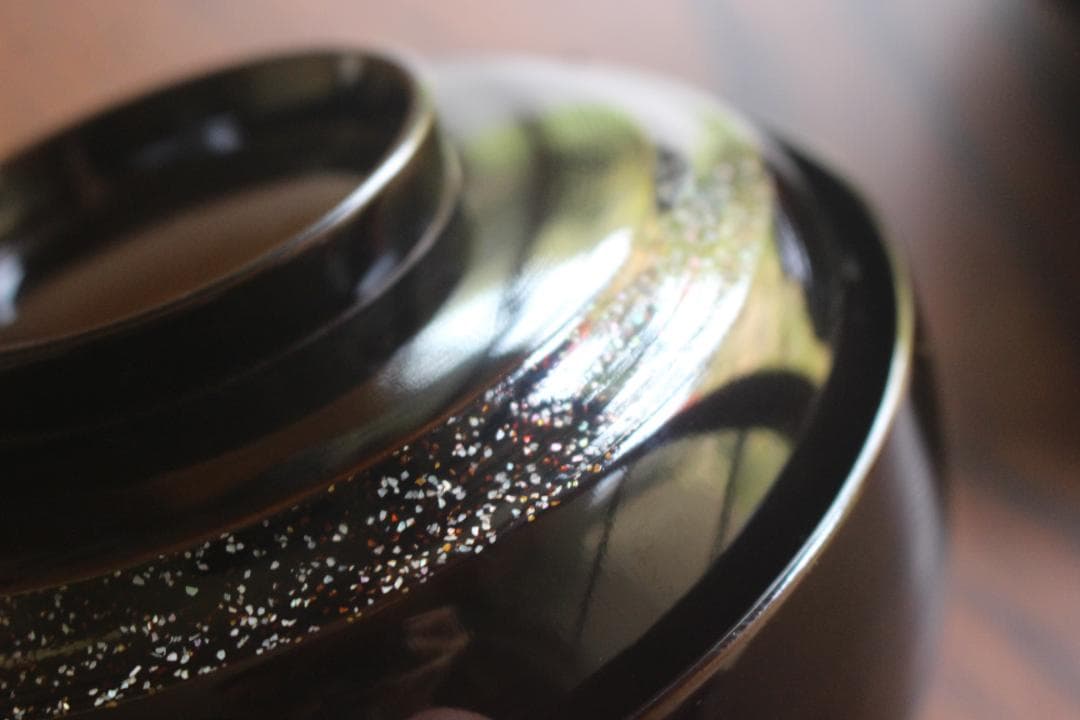 時代逸品！塗分け螺鈿黒漆に風情ある見返小槌蒔絵のお椀2