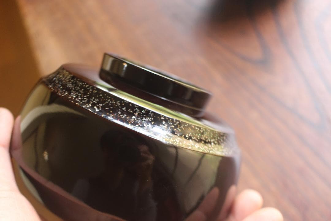 時代逸品！塗分け螺鈿黒漆に風情ある見返小槌蒔絵のお椀2