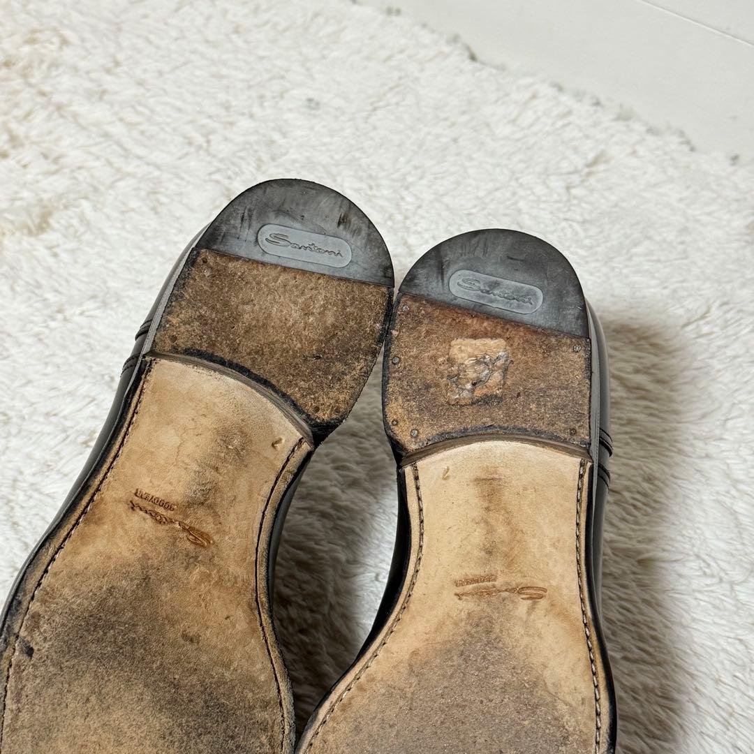 ⭐️極美品⭐️　santoni　ビジネスシューズ　ストレートチップ　ブラック