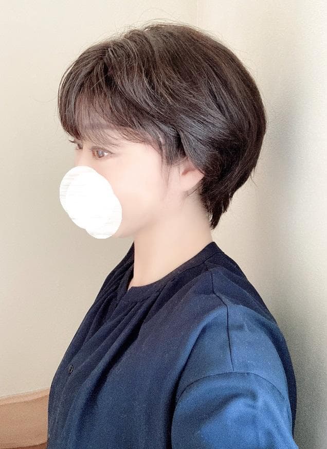 リネアストリア「人毛100％　天使のニュアンスショート」S　ダークブラウン