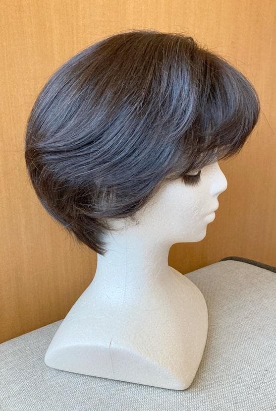 リネアストリア「人毛100％　天使のニュアンスショート」S　ダークブラウン