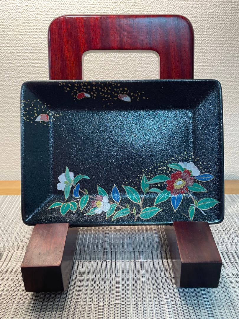 136桑野むつ子 京都 御所の花十二ヶ月【12月山茶花】抹茶椀・和