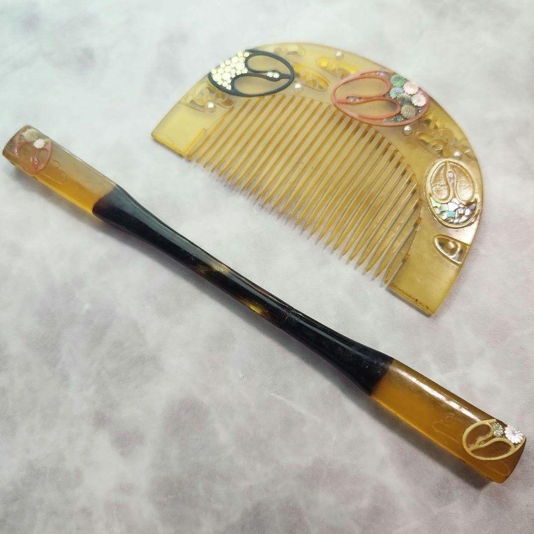 レトロな和装小物かんざし？【m64 骨董着物髪飾り和髪和装簪櫛】