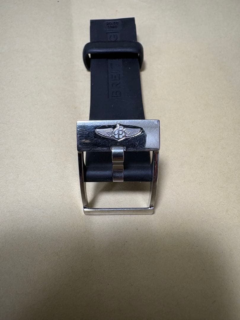 ごま　 ブライトリング純正ステンレスバックル 、ラバーベルトセット