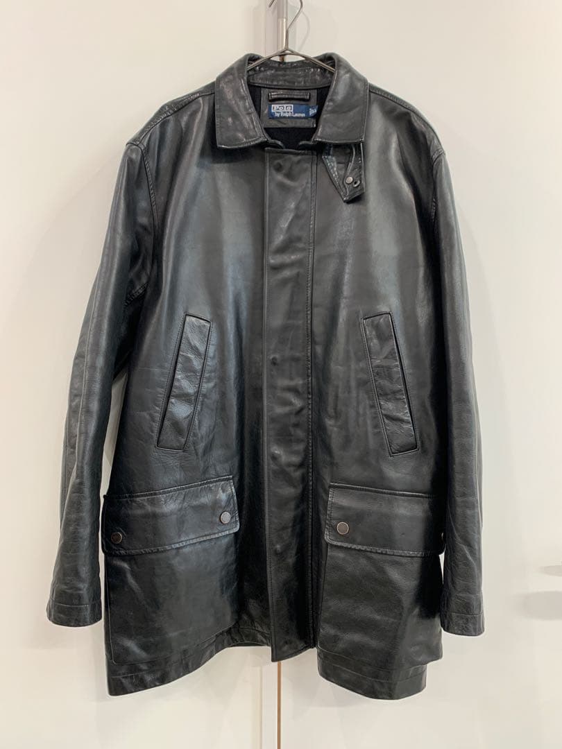 Polo by Ralph Lauren ブラック レザー カーコートの通販はau PAY