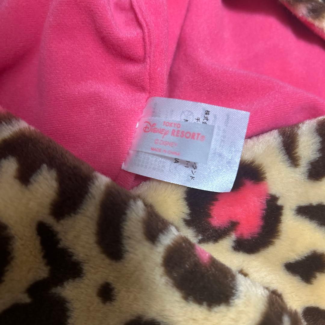 ディズニー ミニーマウス ヒョウ柄 マフラーキャップ ピンク