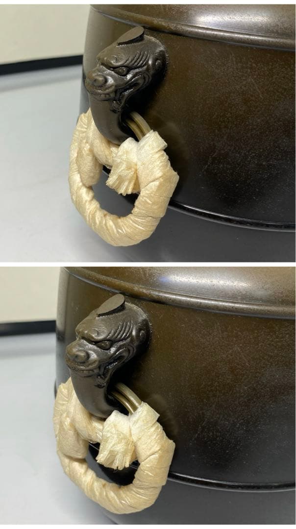 茶道具 釣釜道具(弦、鎖、釻) 木村清五郎 おまけ釜鐶1点 合わせて 4点