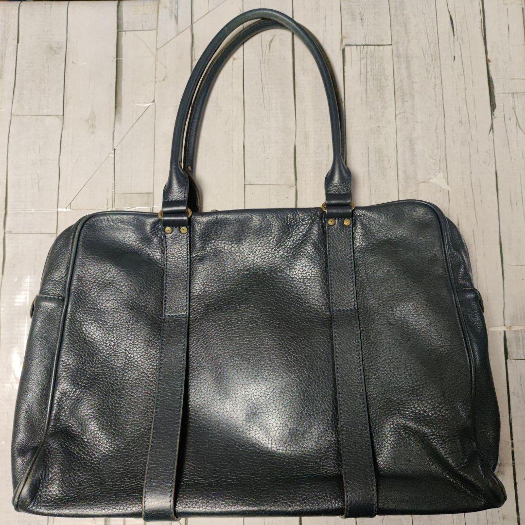 フェリージ Felisi 総レザーブリーフ バッグ ネイビー 美品 1730