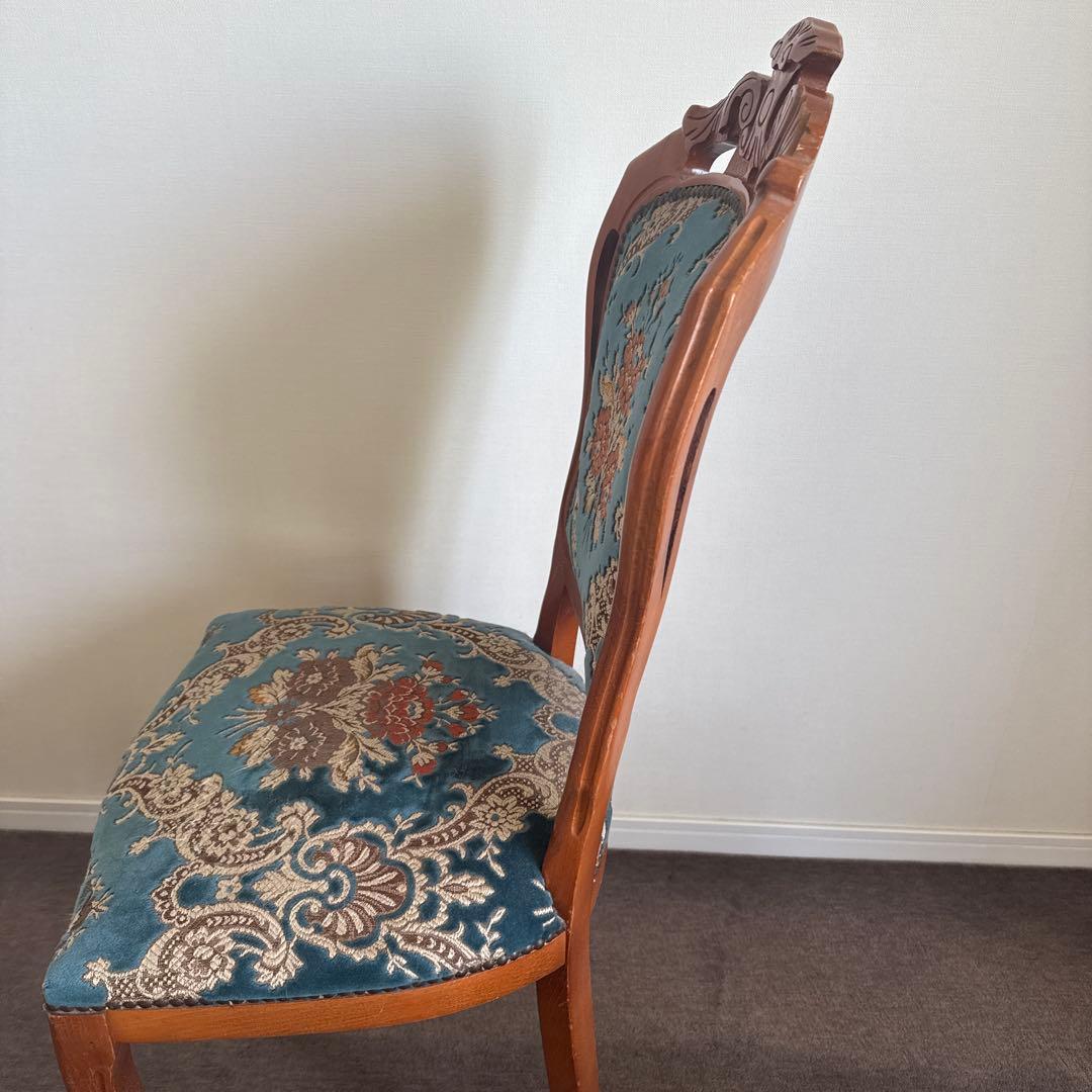 最終値下げ】金華山織 猫脚クラシックチェア ブルー チェア