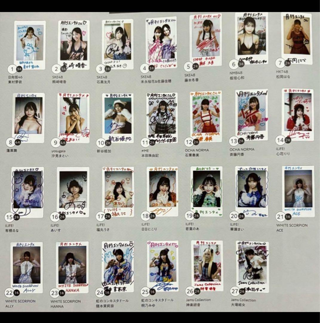 直筆】 ALLY サイン入 チェキ 月刊エンタメ R6年11月号【当選品】