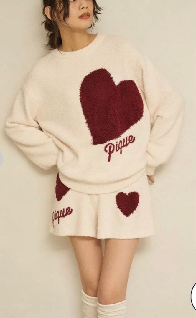 gelato pique ハートスウェット&ショートパンツセット