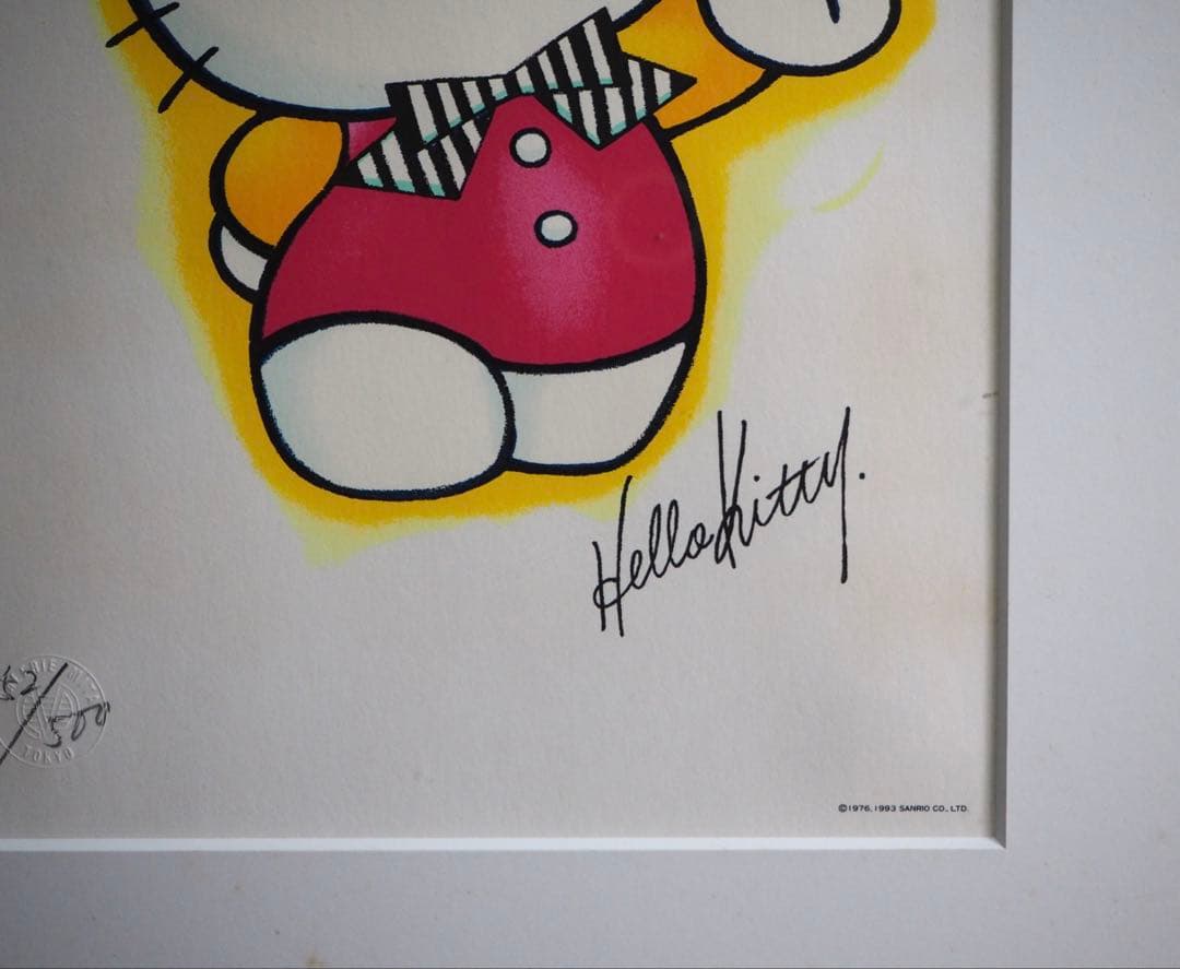 真作■ハローキティ シルクスクリーン 版画■絵画 サンリオ ディズニー マイメロ