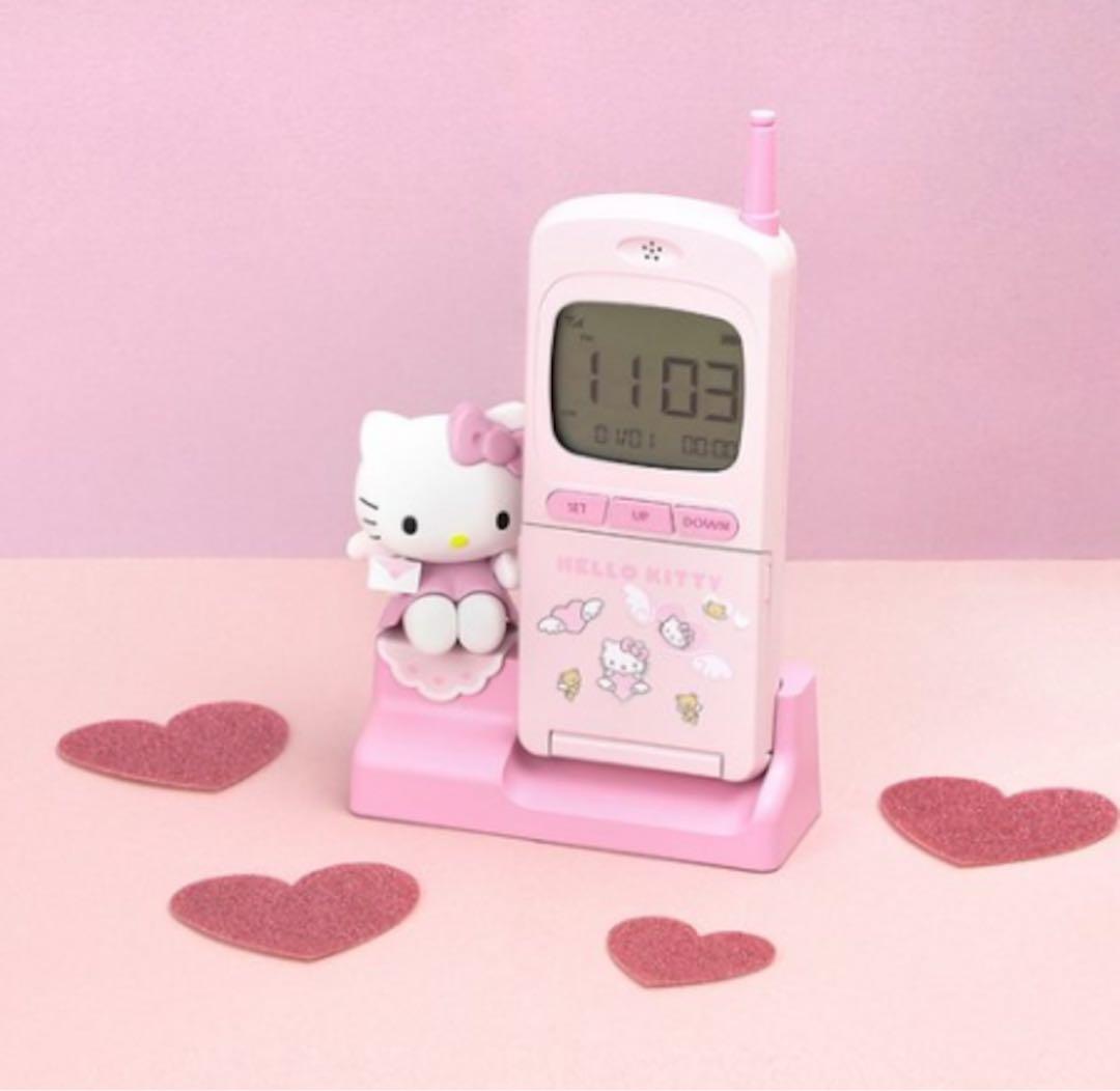 【レア】　サンリオ　ハローキティ　ガラケー形置き時計　ガラケー