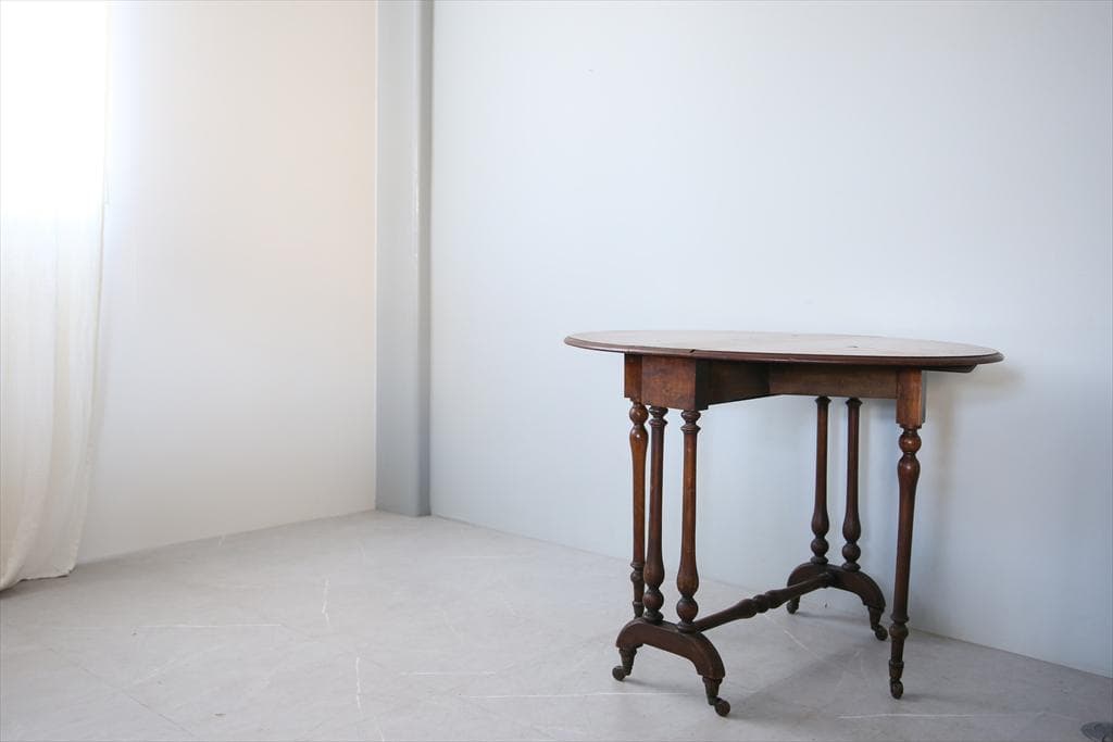 英国アンティーク木製ゲートレッグテーブル/ダイニング机/バタフライ(89-311