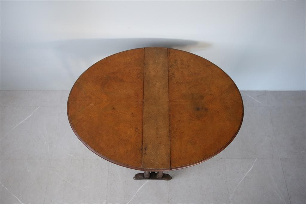 英国アンティーク木製ゲートレッグテーブル/ダイニング机/バタフライ(89-311