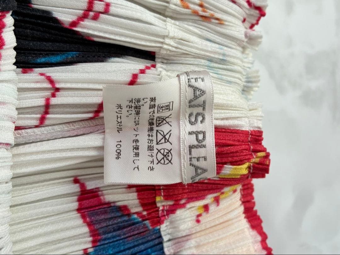 PLEATS PLEASE 抽象画　水彩画　スカート　幾何学