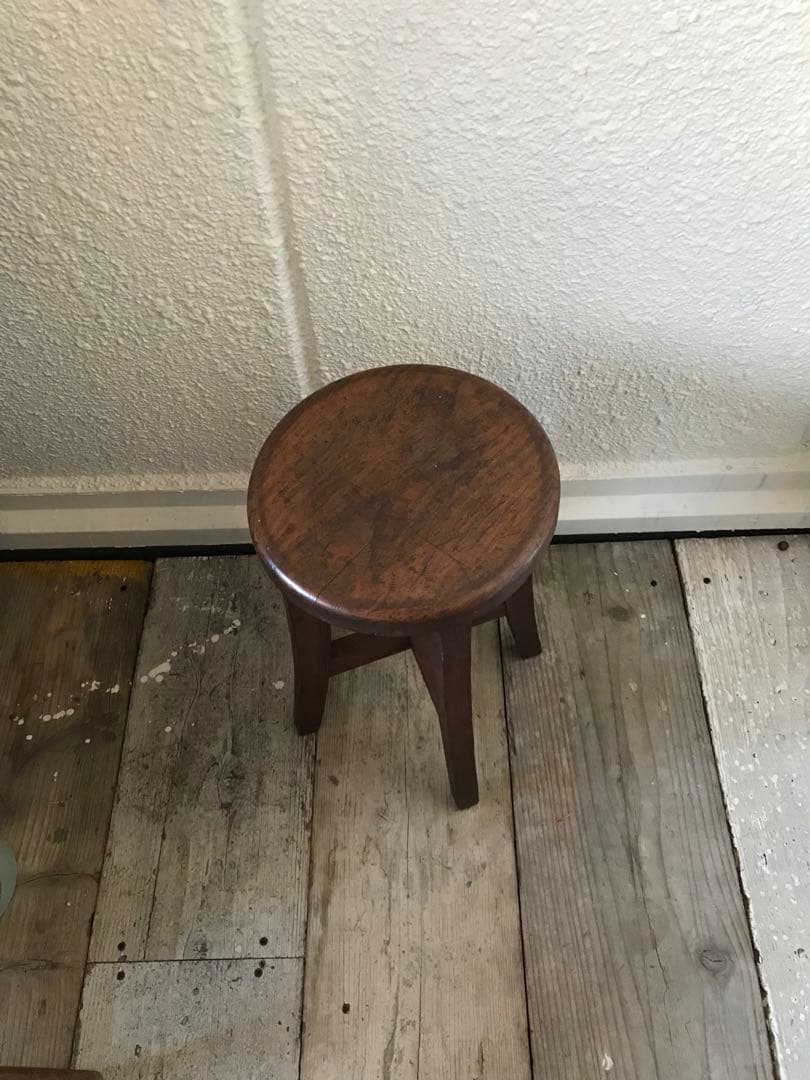 木製丸椅子スツール　アンティーク　古家具　当時物　ヴィンテージ