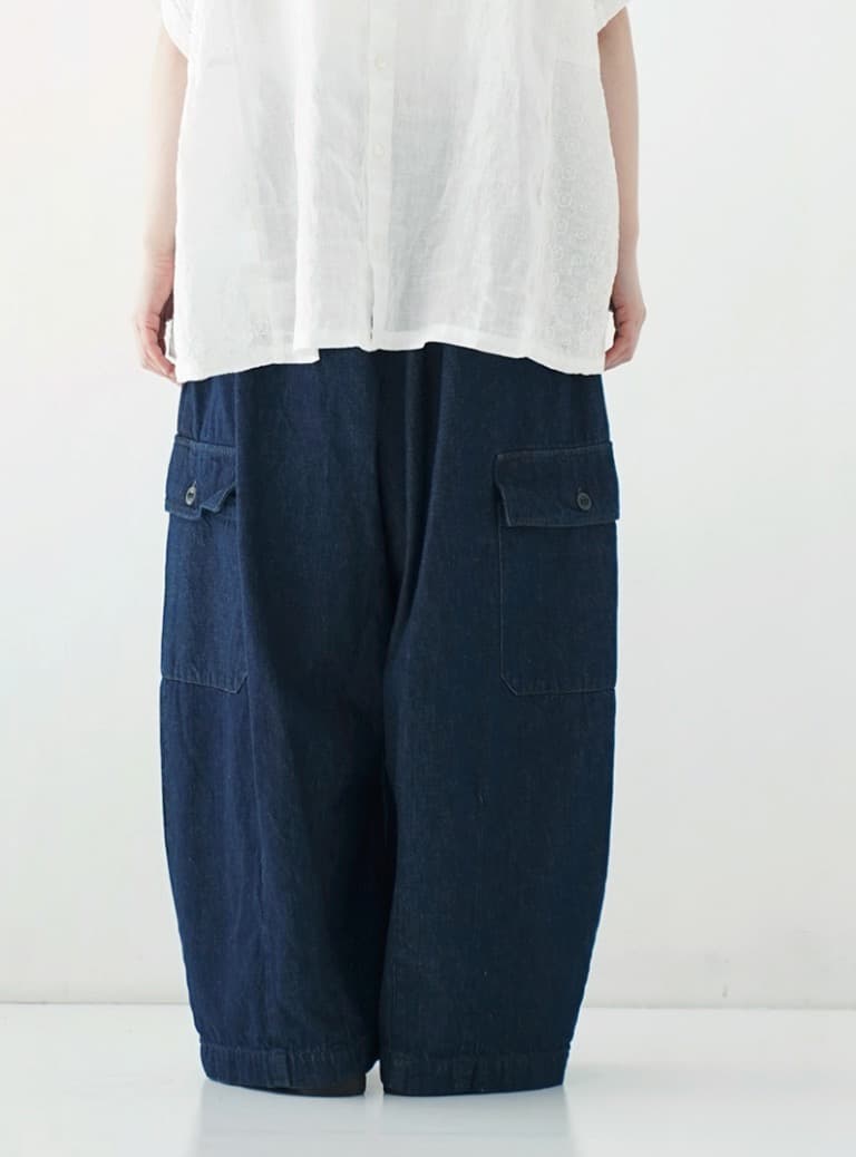 nest Robe コットンデニムバレルパンツ
