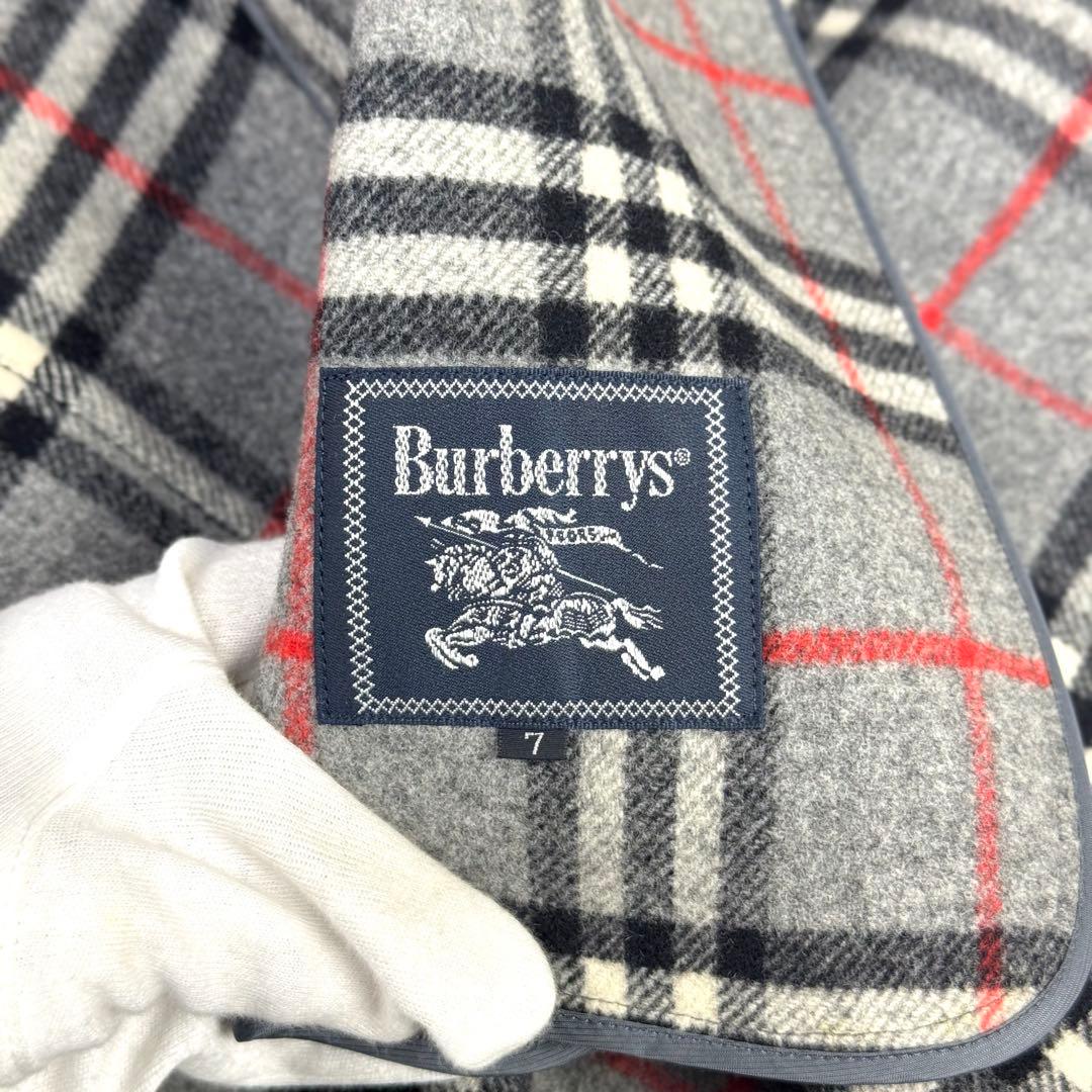 美品 バーバリー カシミヤ ダブルフェイス ノバチェック コート 金